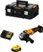 DeWALT Mini-haakslijpmachine DCG408P1T (1 x 5,0 Ah accu + oplader DCB1104 + TSTAK II opbergbox)