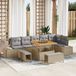 vidaXL Tuinbank Set Beige Poly Rattan