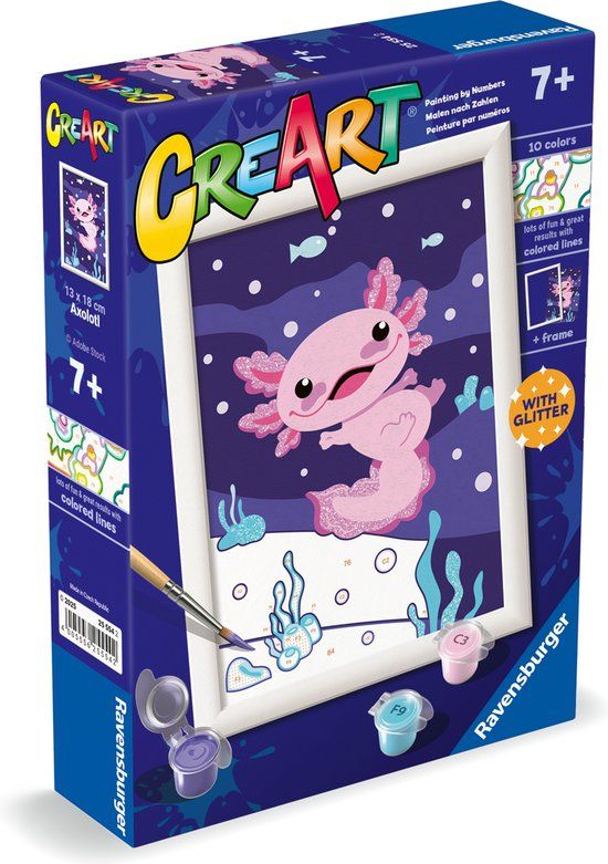 Ravensburger CreArt Axolotl Schilderen op Nummer voor Kinderen