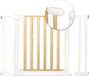 Nukido Veiligheidsbarrier, veiligheidshekje, trapdeur en trapdeur, afstandspoort voor kinderen, kinderveiligheid, verstelbare breedte 74-105 cm, bruin/wit