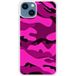 iPhone 13 Camouflage rose bedrukt siliconen hoesje