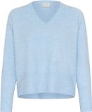 Kaffe KAniel v-neck Pullover Dames Trui - Powder Blue Melange
