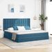 Maison Exclusive - Lit LED avec rangement et matelas, bleu foncé, 200 x 200 cm, velours