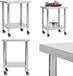 vidaXL Keukenwerktafel met wielen 80x45x85 cm roestvrij staal