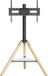 Happyment Vaylen TV-standaard voor schermen van 40-75 inch – In hoogte verstelbaar – Massief hout en basis van gesinterd steen – Zwart/wit – Max. 40 kg