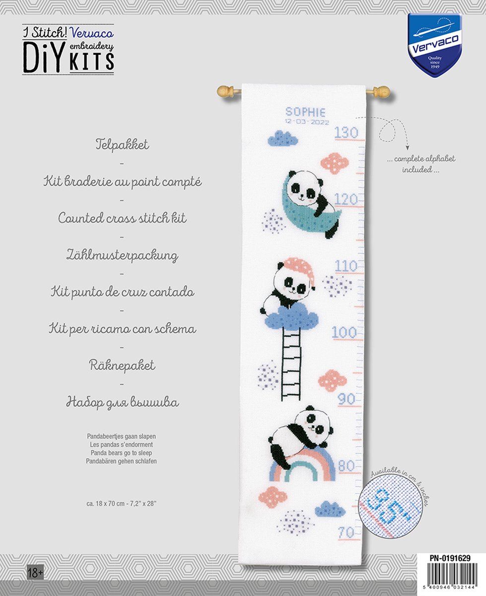 Vervaco Set met telpunt. De panda's slapen in