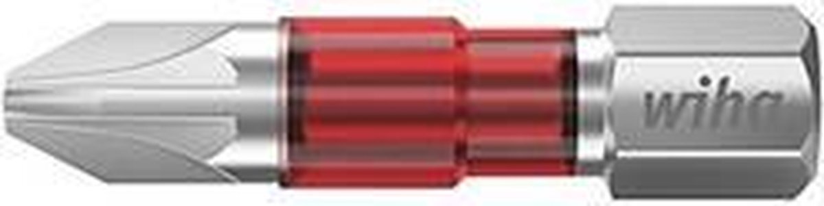Wiha bits, 29 mm, 5 stuks in een doos, voor alle soorten schroeven 2 Pozidriv (PZ1) 5-delig. 29 mm. 5-Tlg. rood