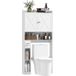 Meuble WC dessus de toilette avec placard à porte de grange, blanc, 81.5x19.6x172.0cm
