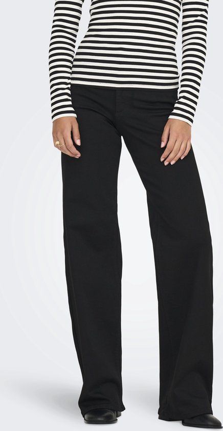 ONLY ONLMADISON BLUSH HW WIDE DNM SOO796 Black Denim Jeans - Women's W25 X L32