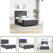 Vidaxl Adjustable Headboard - Box Spring Bed Dark Grey and White 140 x 190 cm