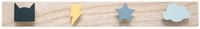 Atmosphera Kapstok kinderkamer - vormen knoppen - 4 haken - MDF hout - 55 x 7 cm - kleurenmix