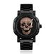 LGT JWLS Herenhorloge '3D Skull Rose Goud' - Zwarte Band en Behuizing