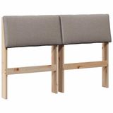 vidaXL - Gestoffeerd hoofdbord - Taupe - 120 cm - Massief grenenhout