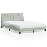vidaXL Bedframe Hanko Lichtgrijs Fluweel 140x190 cm