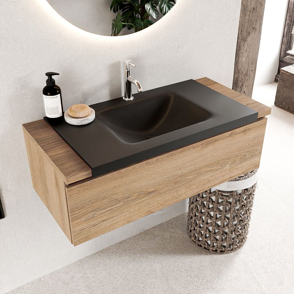 Mondiaz Bukla badmeubel 100 cm Washed Oak en Urban