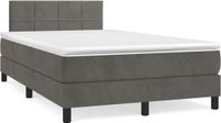 vidaXL Boxspringbed met matras, donkergrijs, 120x200 cm, fluweel