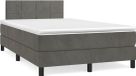 vidaXL Boxspringbed met matras, donkergrijs, 120x200 cm, fluweel