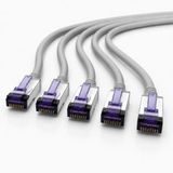 1aTTack.de Cat6a Zeer flexibele LAN-kabel 5x 5m RJ45 10 Gb/s grijs