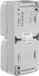 Schneider Electric Merten Aquastar contactdoos - spatwaterdicht - opbouw - 2-voudig - randaarde - verticaal - IP44 - grijs