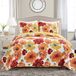 Lush Decor Leah Omkeerbare Bloemen Quilt Set, 3-delige Set, Full/Queen, Rood & Oranje
