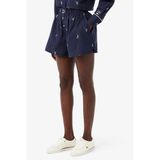 Lacoste baggy regular waist gestreepte sweatshort donkerblauw