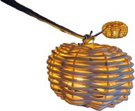 Merkloos / Sans marque Pikkabel Lichtslinger - Rotan Lampionnen - 10 Lichtbronnen - Tuinversiering