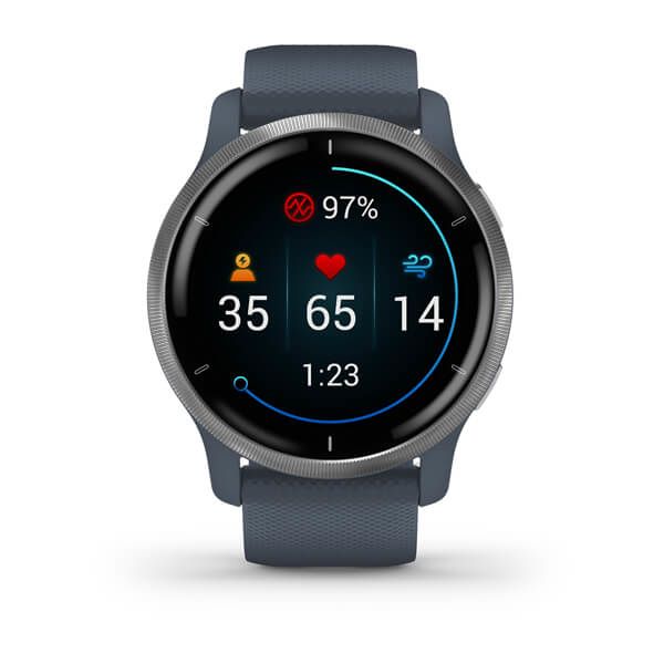 Garmin Venu 2 Smartwatch - 45mm - AMOLED - GPS - Granite Blue