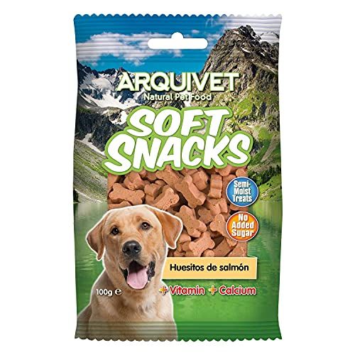 Arquivet Soft Snacks for Dogs - Bones with Salmon - 14 x 100g - Natural Treats