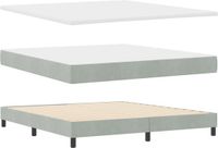 vidaXL Boxspringbed met matras, lichtgrijs, 200 x 180 cm, polyester