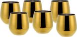 ECHTWERK Wijnglazen, 6-delige rode wijnglazen, drinkbekers van roestvrij staal, onbreekbare drinkglazen, onbreekbare glazen, Gold Edition, 500 ml