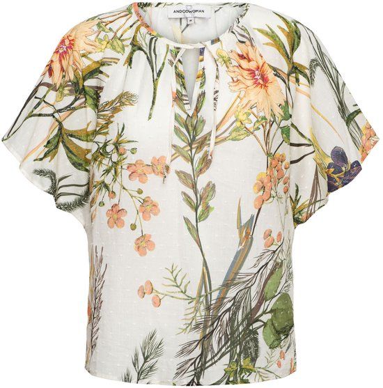 &Co Woman AXELLE FLOWER gebloemde blousetop wit