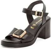 Tamaris - Dames - Sandalen - Zwart - Maat 39 - Blokhak - Leer