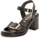 Tamaris - Dames - Sandalen - Zwart - Maat 39 - Blokhak - Leer