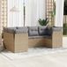 Maison Exclusive - Ensemble de meubles de jardin 6 pièces avec canapé et coussins, beige, en polyrotin