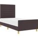 Prolenta Maison Exclusive - Cadre de lit avec tête de lit marron foncé 100 x 200 cm, tissu