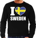 Bellatio Decorations I love Sweden supporter sweater / trui voor heren - zwart - S