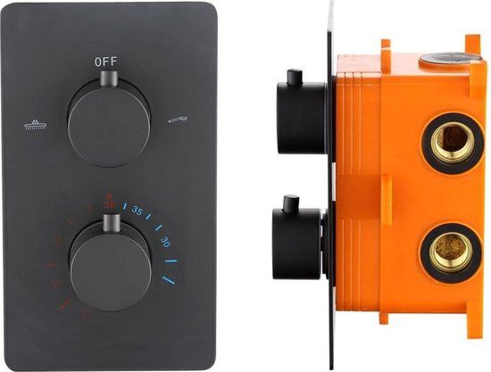 Best Design Lacora Inbouwthermostaat - Mat Zwart
