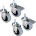 Emuca Set 4 stuks zwenkwielen voor meubels Ø 50 mm - grijs