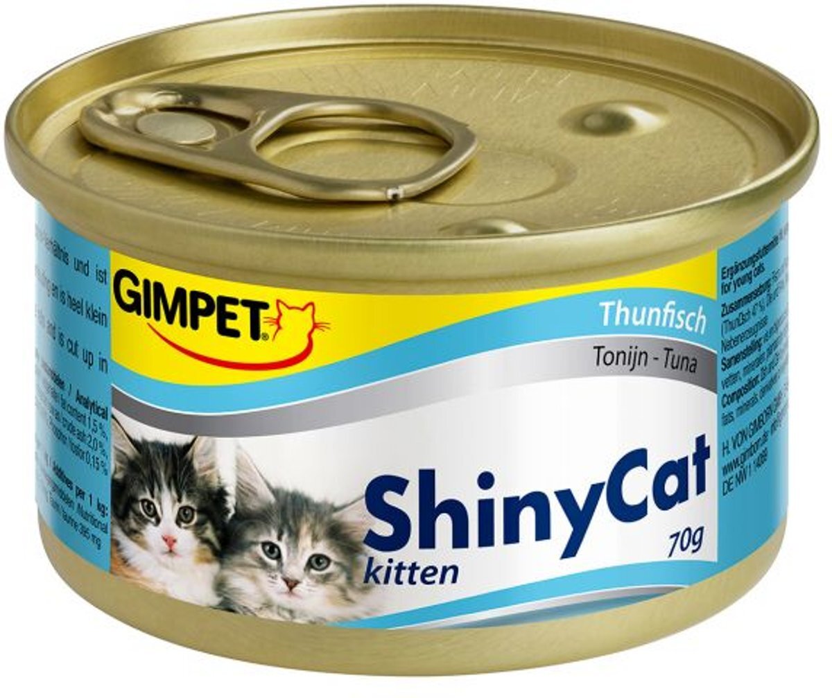 GimCat Shinycat Kitten Tonijn Kattenvoer - 70 gr - 24 stuks