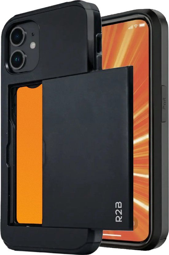 R2B Hoesje geschikt voor iPhone 12 Mini met Pasjeshouder