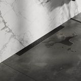 Brauer Douchegoot met Standaard Rooster en Flens Voor Wandmontage - 70 cm - Zwart