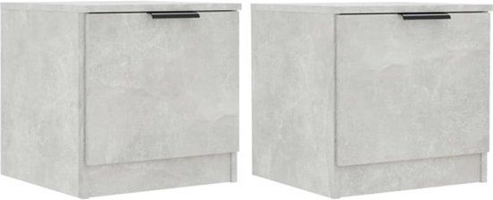 vidaXL Nachtkastjes - 2 stuks - 40x39x40 cm - Betongrijs