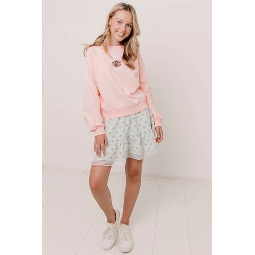 Frankie&Liberty sweater met backprint lichtroze