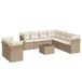 vidaXL Loungeset met kussens, polyrotan, beige