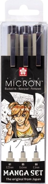 Sakura Manga 3 fineliners noirs