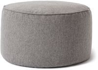 Lumaland Zitzak poef | Compacte zitzak met 3-in-1-functie: comfortabele poef, handig tafeltje en stijlvolle voetenbank voor binnen en buiten | Met flexibele EPS-vulling | Ø 25 x 45 cm - Lichtgrijs