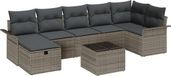 vidaXL Banc de jardin - Set - 8 - pièces - polyrotin - gris