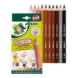 JOLLY X-Big Skin Colour Set | 10 kleuren | Dikke kleurpotloden | School 1e klas | Kleurpotloden voor kinderen | Potloden | Onbreekbaar | Jumbo formaat | Kleurintensief