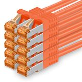 1aTTack CAT7 Netwerkkabel CAT Kabel 10 x 3.0m Oranje - RJ45 10 Gigabit SFTP PIMF LSZH LAN Kabel
