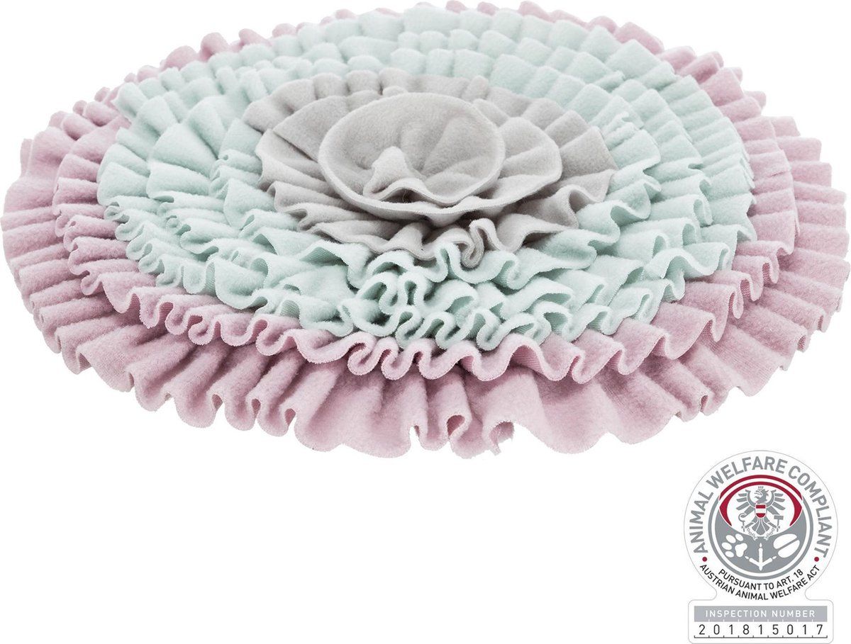 TRIXIE Junior Snuffelmat Zacht Roze / Mintgroen / Grijs 38x38 cm